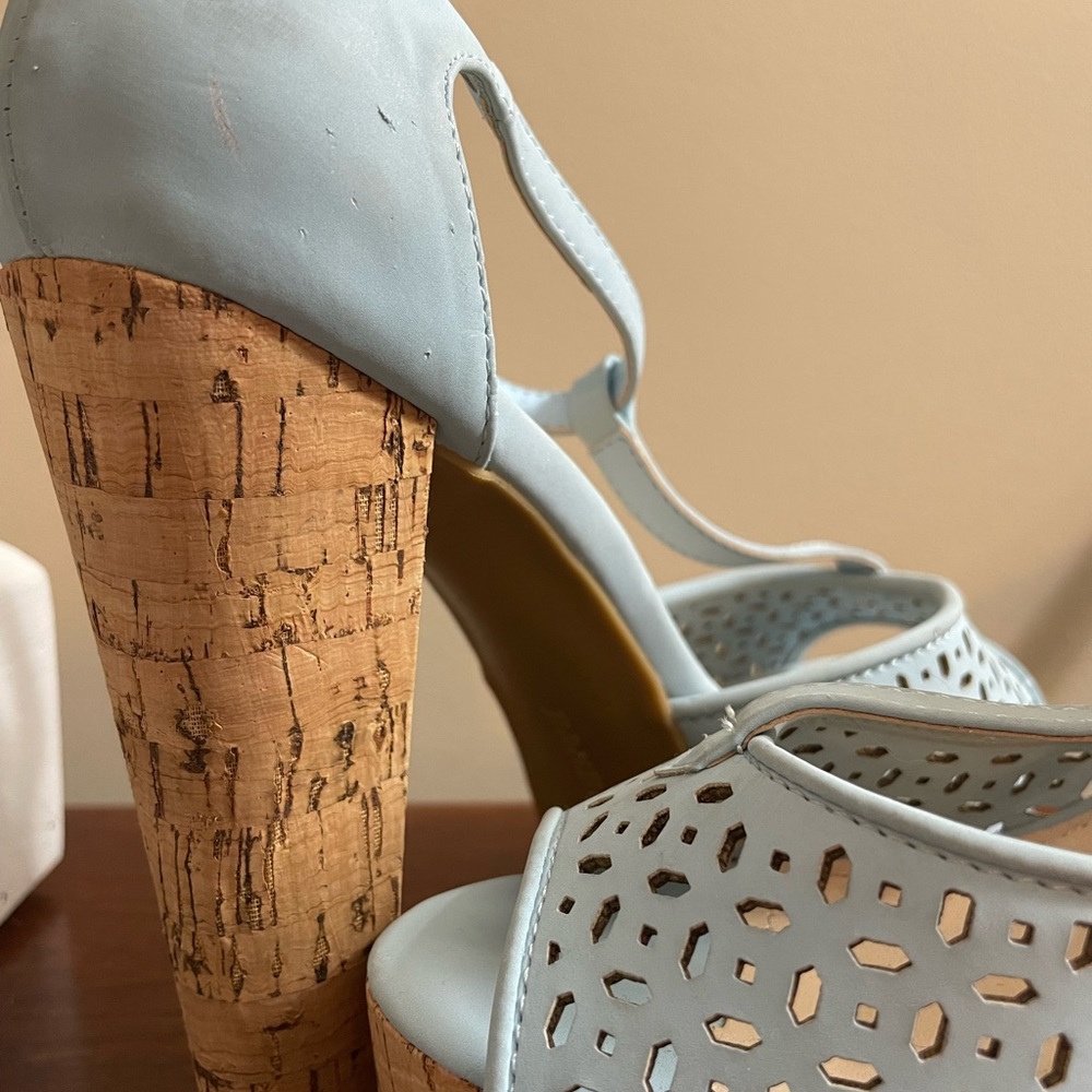 Bamboo blue high heels-Size 8